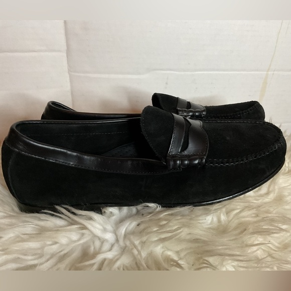 G.H. Bass & Co.  Men\'s Black Suede with leather Loafers 13D NIB main image 8